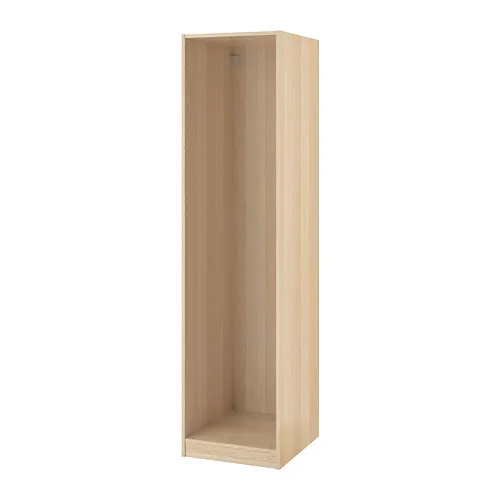 PAX - wardrobe frame, white stained oak effect, 50x58x201 cm | IKEA Taiwan Online - PE733033_S4