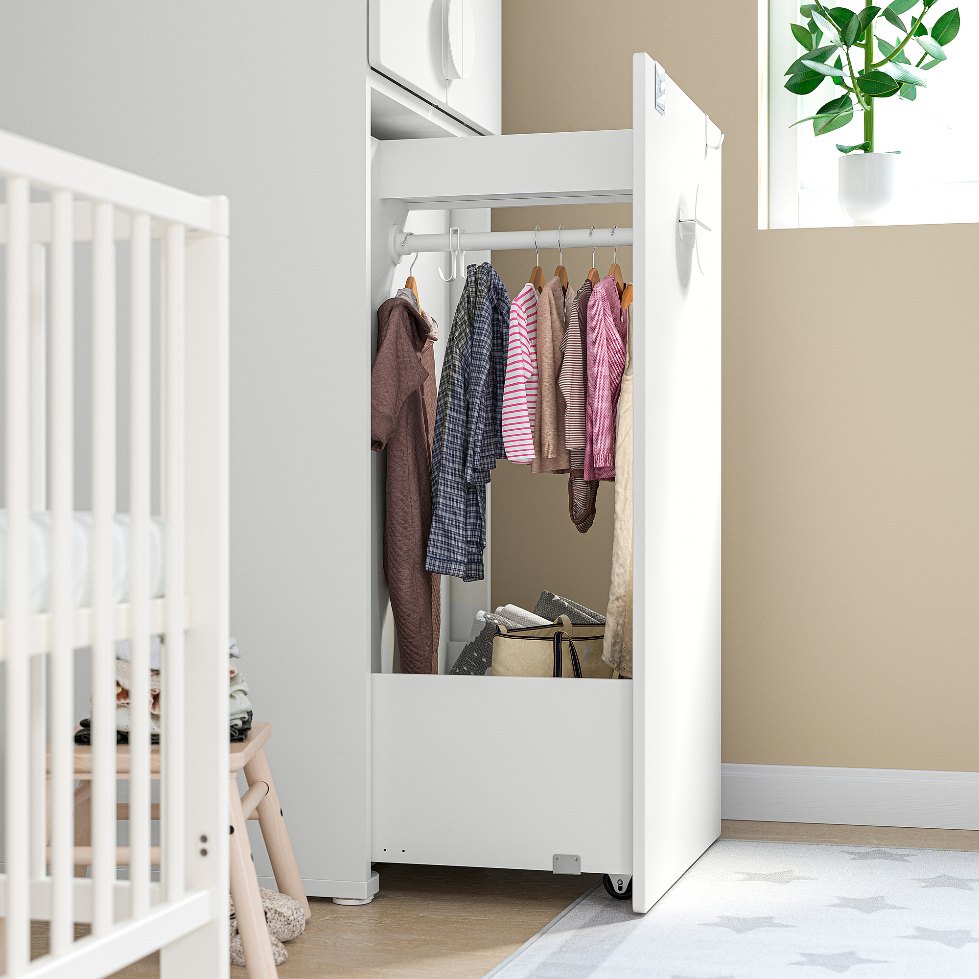 SMÅSTAD wardrobe with pull-out unit