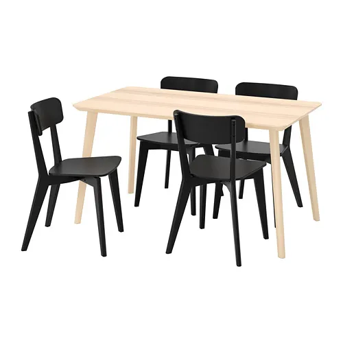 LISABO/LISABO - 餐桌附4張餐椅, 實木貼皮 梣木/黑色, 140x78 公分 | IKEA 線上購物 - PE787670_S4