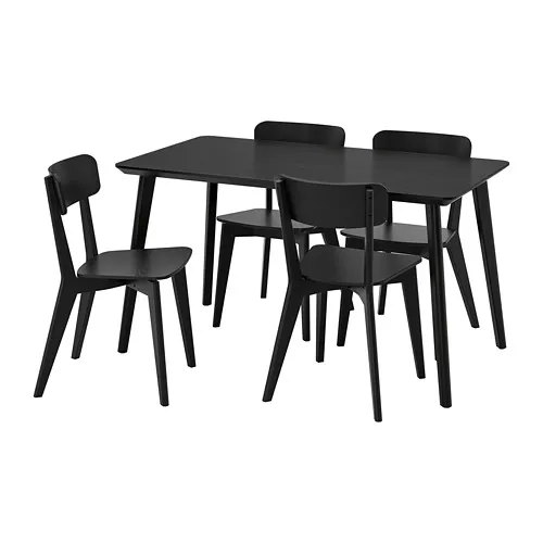 LISABO/LISABO - 餐桌附4張餐椅, 黑色/黑色, 140x78 公分 | IKEA 線上購物 - PE787669_S4