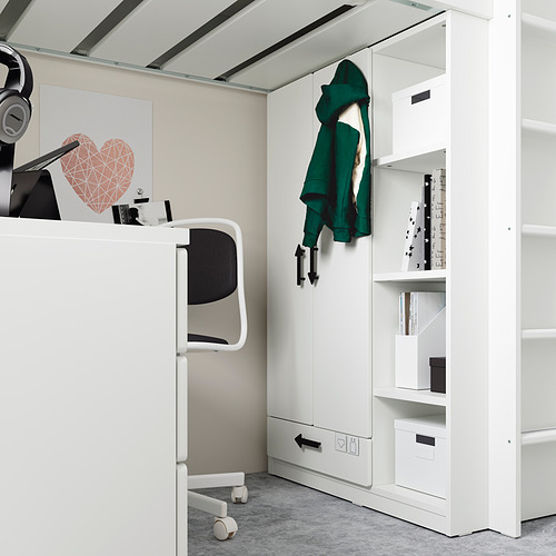 SMÅSTAD - loft bed, white with frame/with desk with 4 drawers | IKEA Taiwan Online - PE832051_S4