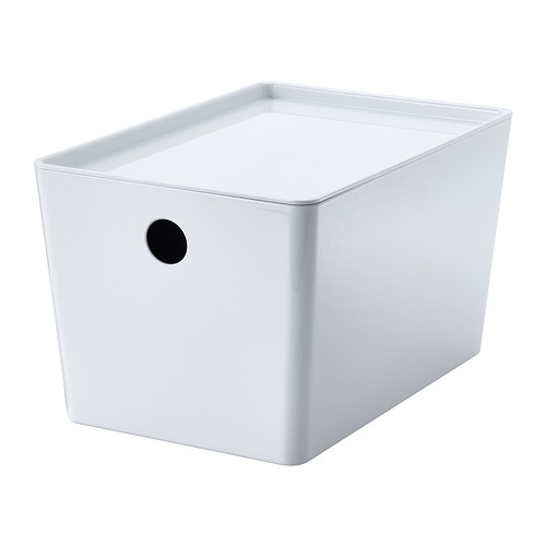 KUGGIS - 附蓋收納盒, 白色, 18x26x15 公分 | IKEA 線上購物 - PE832058_S4