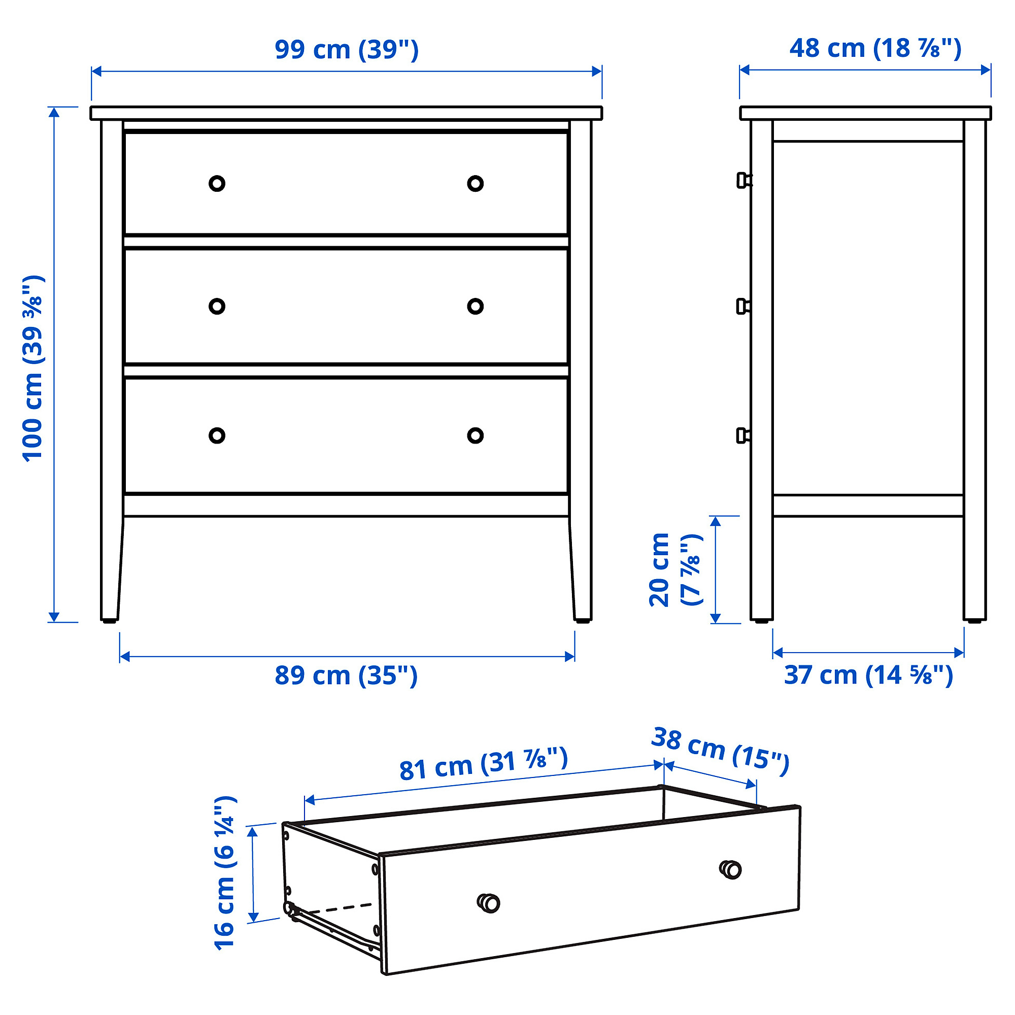 GULLABERG 抽屜櫃/3抽