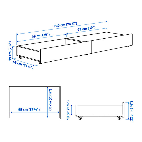 GULLABERG bed storage box, set of 2