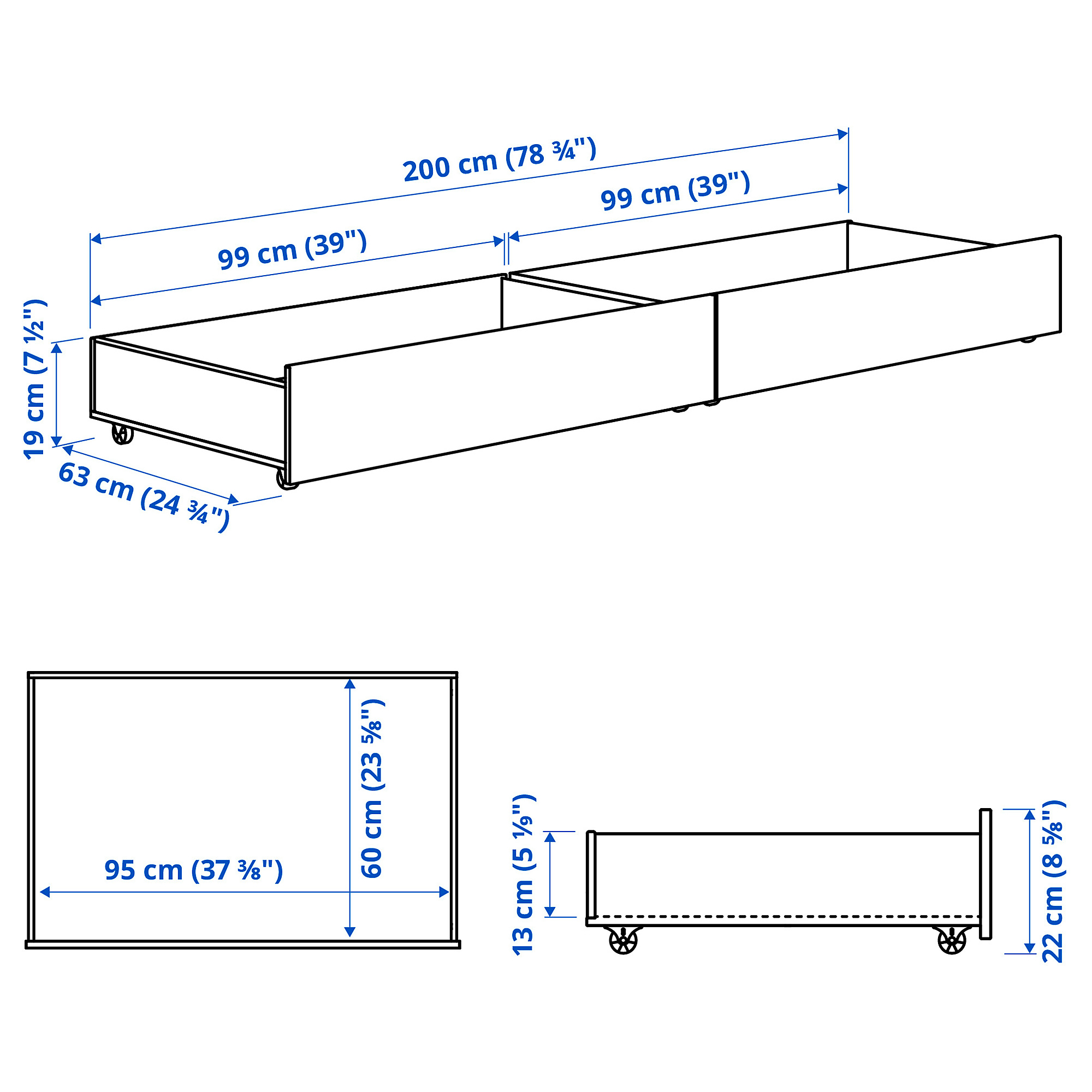 GULLABERG bed storage box, set of 2