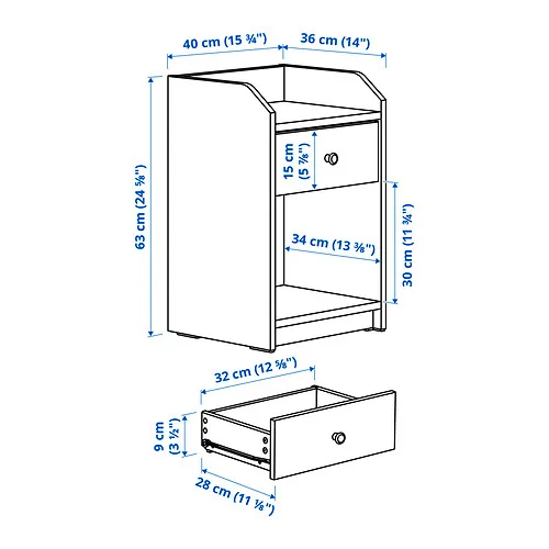HAUGA bedroom furniture, set of 2