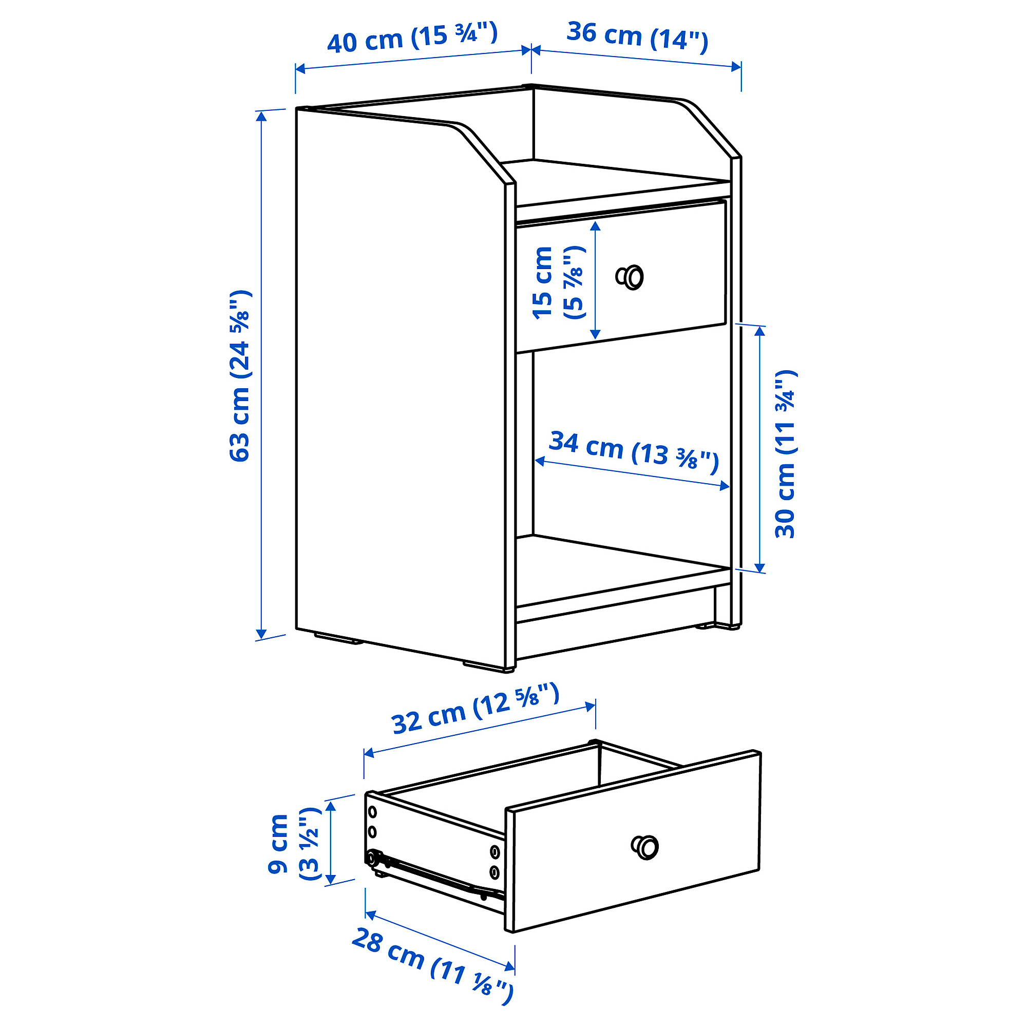 HAUGA bedroom furniture, set of 4