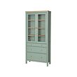 HEMNES - 玻璃門櫃/3抽, 灰綠色/淺棕色, 90x197 公分 | IKEA 線上購物 - PE977587_S2 