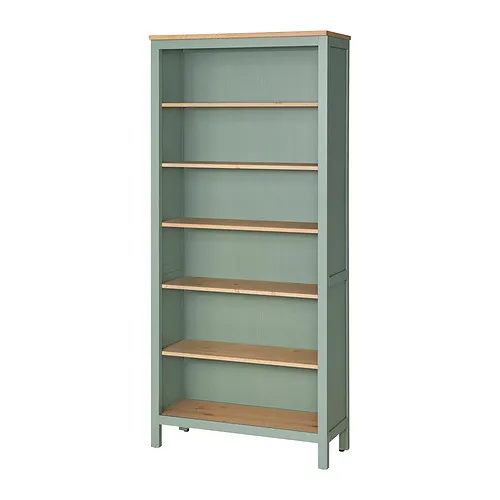 HEMNES - 書櫃, 灰綠色/淺棕色, 90x197 公分 | IKEA 線上購物 - PE977592_S4