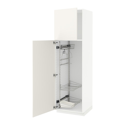 METOD - high cabinet with cleaning interior, white/Veddinge white | IKEA Taiwan Online - PE515846_S4