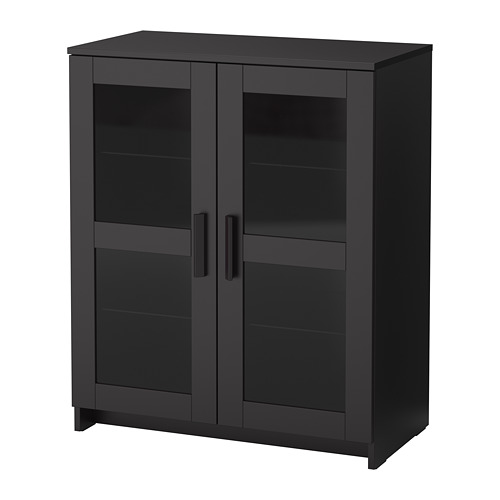 BRIMNES - 附門收納櫃, 玻璃/黑色 | IKEA 線上購物 - PE689983_S4