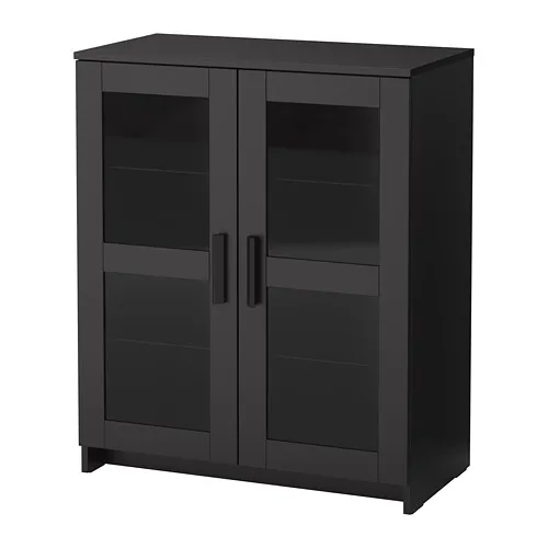 BRIMNES - 附門收納櫃, 玻璃/黑色, 78x95 公分 | IKEA 線上購物 - PE689983_S4