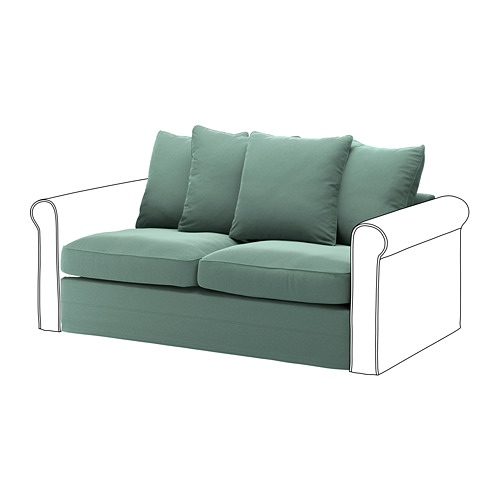 GRÖNLID - cover for 2-seat sofa-bed section, Ljungen light green | IKEA Taiwan Online - PE689996_S4
