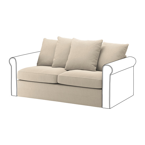 GRÖNLID - cover for 2-seat sofa-bed section, Sporda natural | IKEA Taiwan Online - PE690001_S4