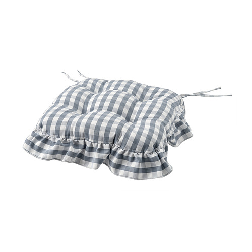 TJASSIE - 椅墊，藍色 白色/方格，40x39x7 公分 | IKEA 線上購物 - E1013309_S4