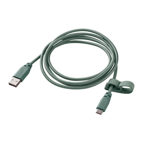 LILLHULT - USB Type A轉USB Type C傳輸線, 布質/深土耳其藍 | IKEA 線上購物 - PE787917_S4