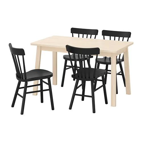 NORRÅKER/NORRARYD - 餐桌附4張餐椅, 樺木/黑色, 125x74 公分 | IKEA 線上購物 - PE733380_S4