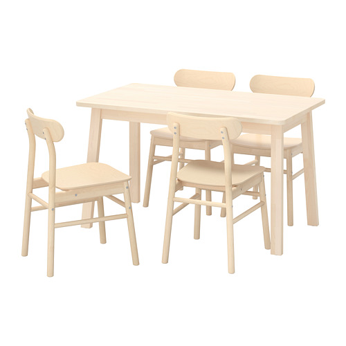 NORRÅKER/RÖNNINGE - 餐桌附4張餐椅, 樺木/樺木, 125x74 公分 | IKEA 線上購物 - PE733390_S4