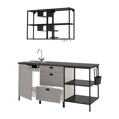 ENHET - 廚房, 碳黑色/灰色 框架 | IKEA 線上購物 - PE775340_S4