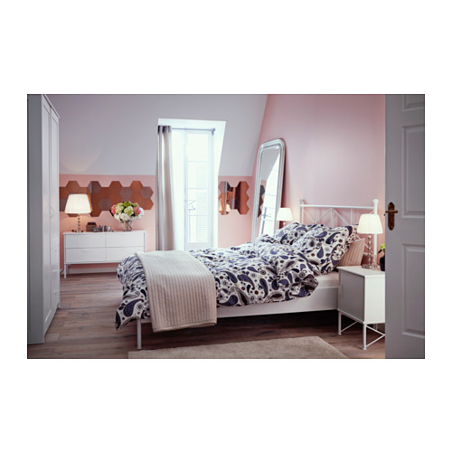 MUSKEN - 雙人床框, 白色, 附LÖNSET床底板條 | IKEA 線上購物 - PH106097_S4
