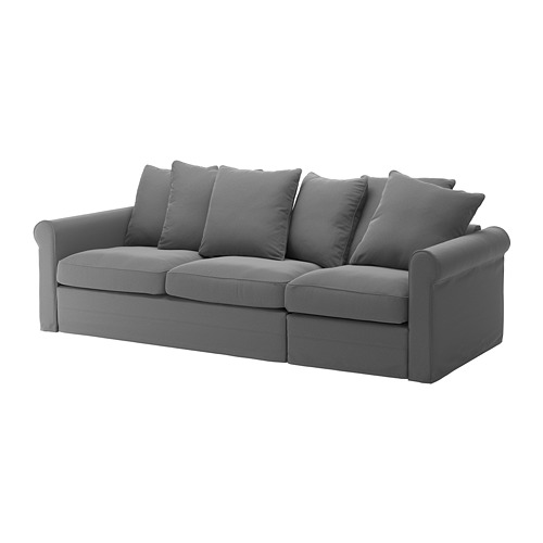 GRÖNLID - cover for 3-seat sofa-bed, Ljungen medium grey | IKEA Taiwan Online - PE690221_S4