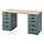 LAGKAPTEN/ALEX - desk, white stained oak effect/grey-turquoise | IKEA Taiwan Online - PE832399_S1