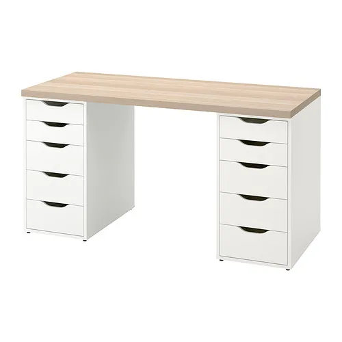 LAGKAPTEN/ALEX - 書桌/工作桌, 染白橡木紋/白色, 140x60 公分 | IKEA 線上購物 - PE832396_S4