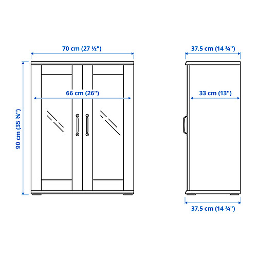 SKRUVBY cabinet with glass doors