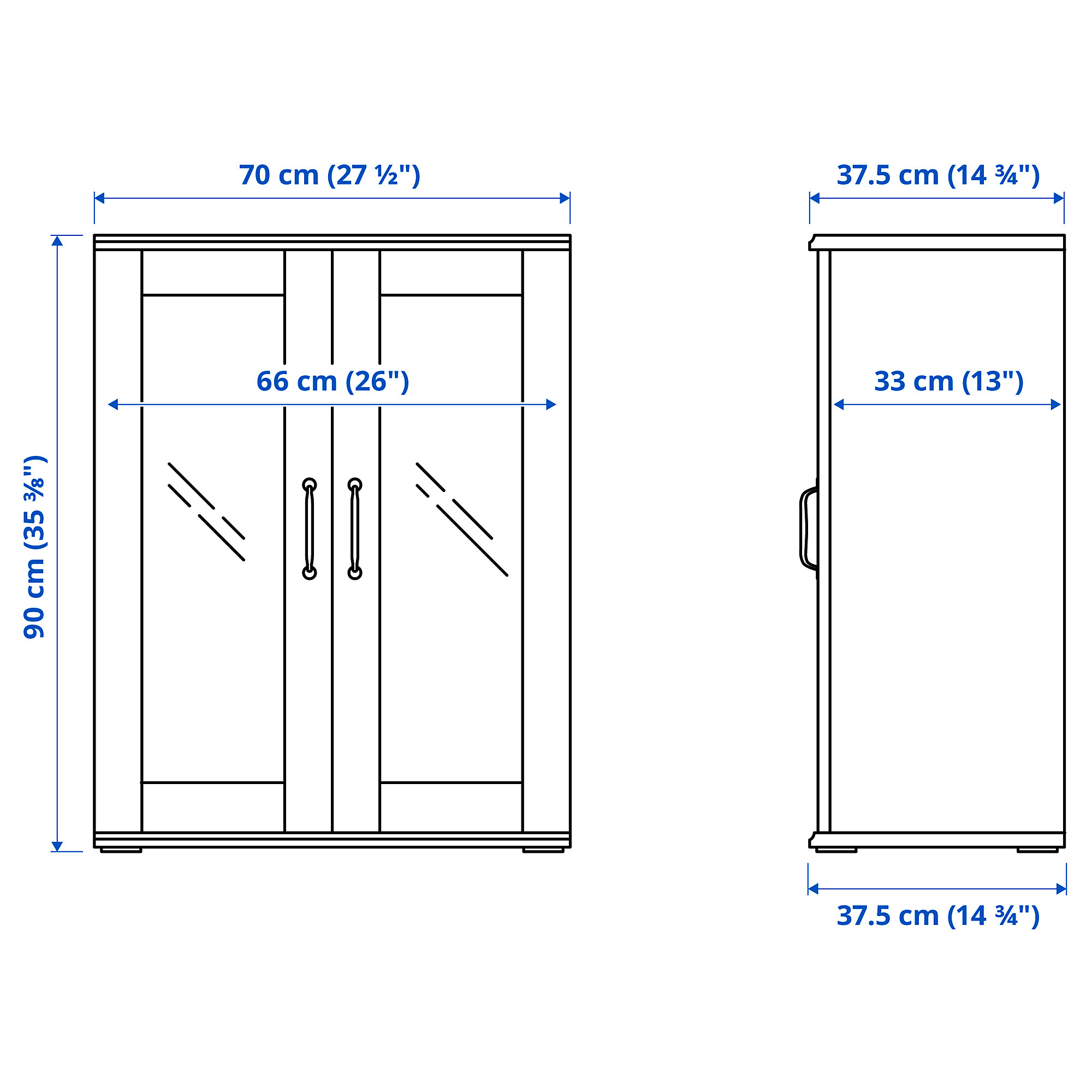 SKRUVBY storage combination w glass doors