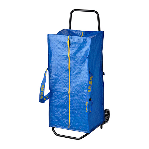 RULLEBÖR/FRAKTA - trolley with trunk, black/blue | IKEA Taiwan Online - PE874532_S4