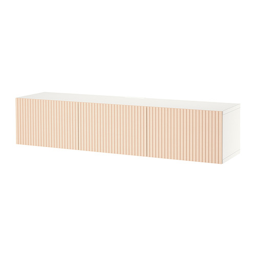 BESTÅ - TV bench with doors, white Björköviken/birch veneer, 180x42x38 cm | IKEA Taiwan Online - PE832684_S4