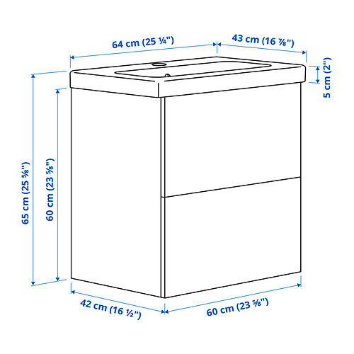 ENHET/TVÄLLEN wash-stnd w drawers/wash-basin