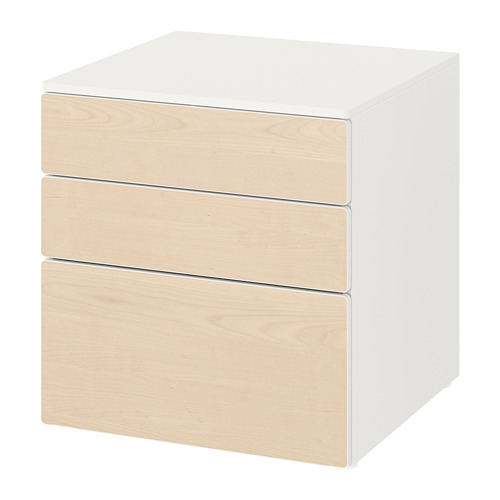 SMÅSTAD/PLATSA - chest of 3 drawers, white/birch | IKEA Taiwan Online - PE788155_S4