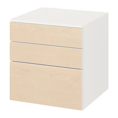 SMÅSTAD/PLATSA - chest of 3 drawers, white/birch, 60x57x63 cm | IKEA Taiwan Online - PE788155_S4