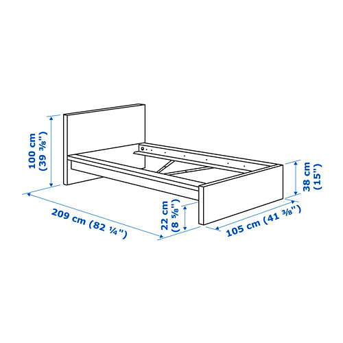 MALM - 單人床框, 染白橡木, 附LÖNSET床底板條 | IKEA 線上購物 - PE733692_S4