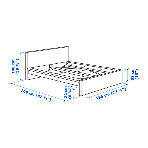 MALM - 雙人加大床框, 白色, 附LÖNSET床底板條 | IKEA 線上購物 - PE733703_S4