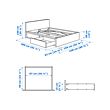MALM bed frame, high, w 2 storage boxes