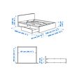 MALM bed frame, high, w 2 storage boxes