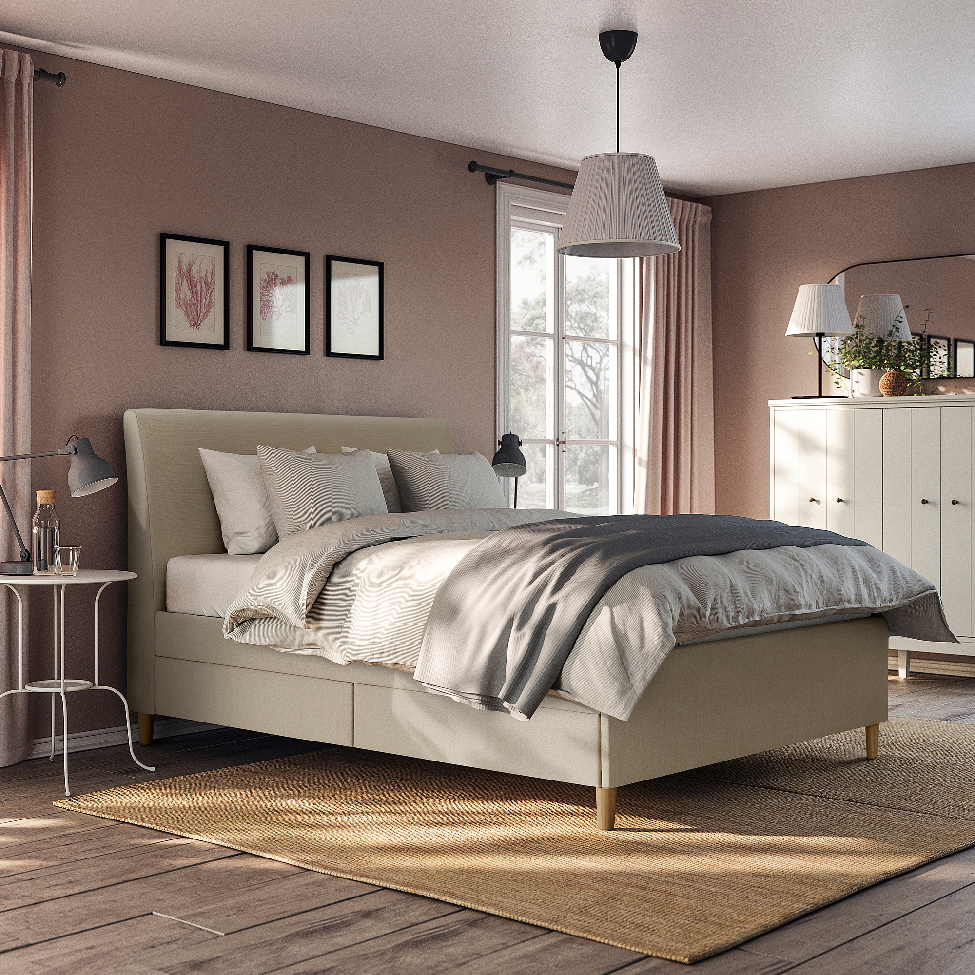 IDANÄS upholstered storage bed
