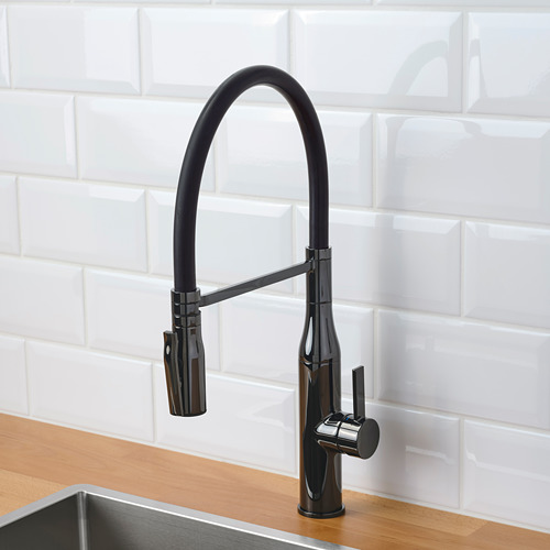 TOLLSJÖN - kitchen mixer tap/handspray, black polished metal | IKEA Taiwan Online - PE733828_S4