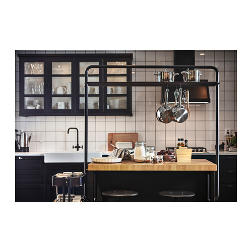 VADHOLMA - 廚房中島, 黑色/橡木 | IKEA 線上購物 - PH152114_S4