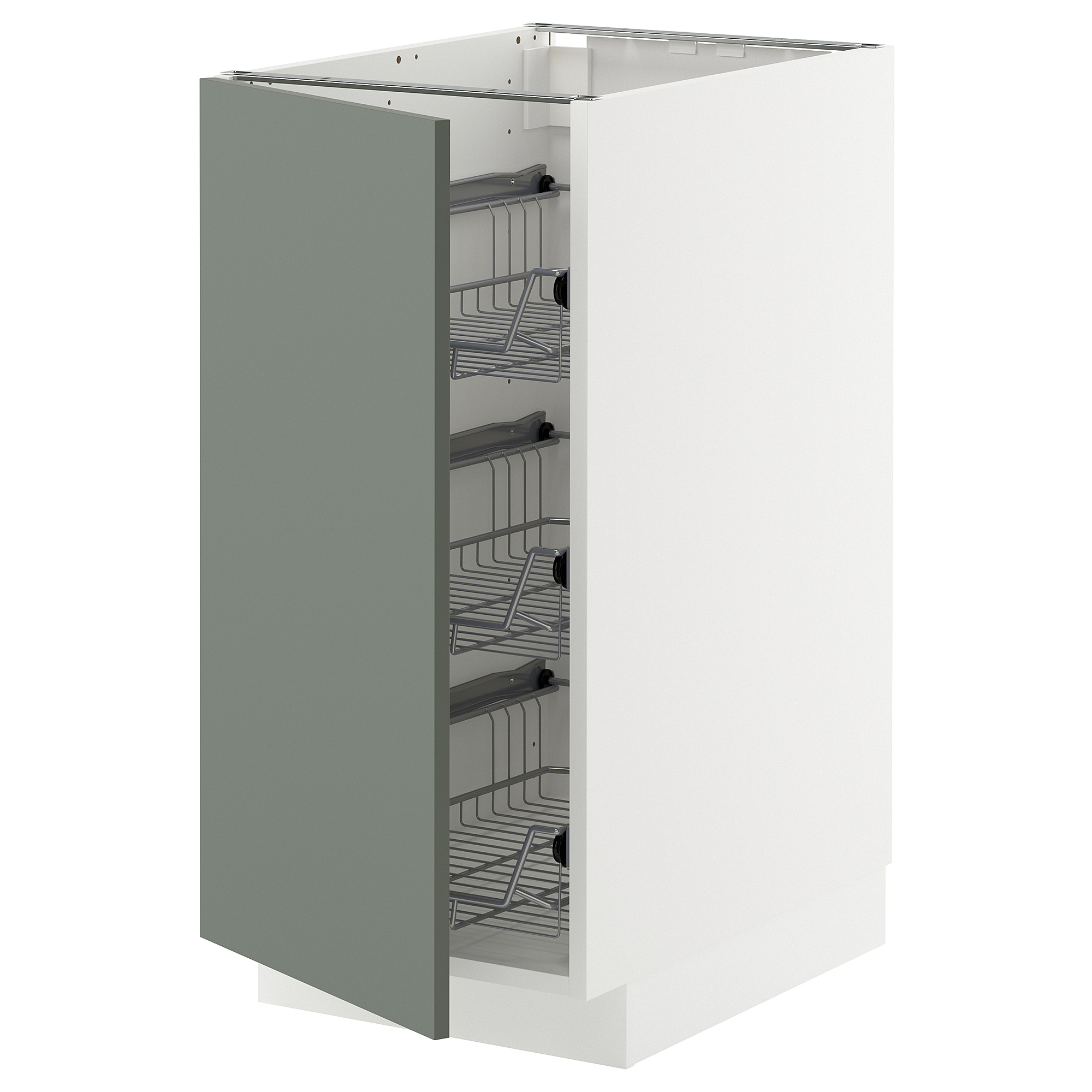 METOD base cabinet with wire baskets