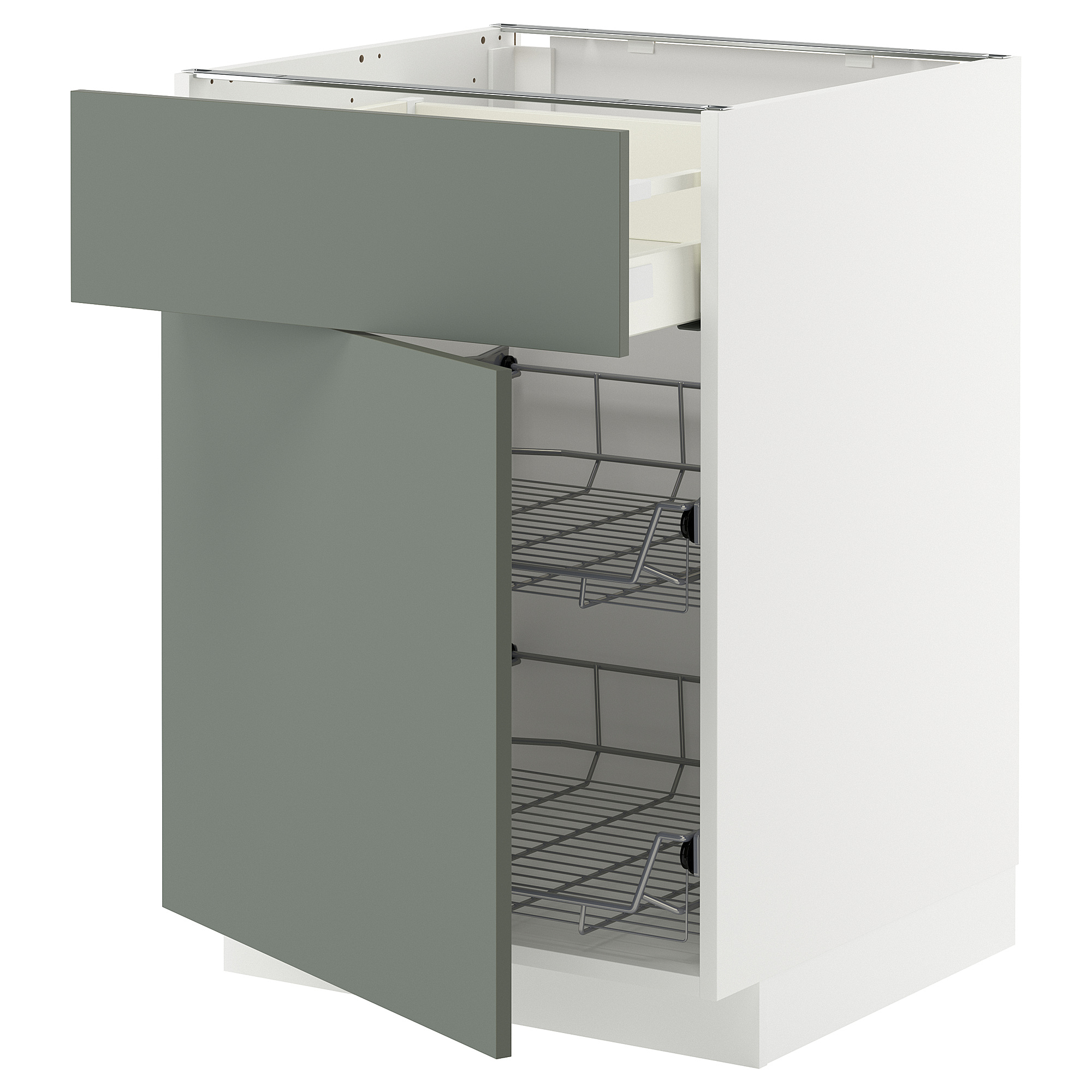 METOD/MAXIMERA base cab w wire basket/drawer/door