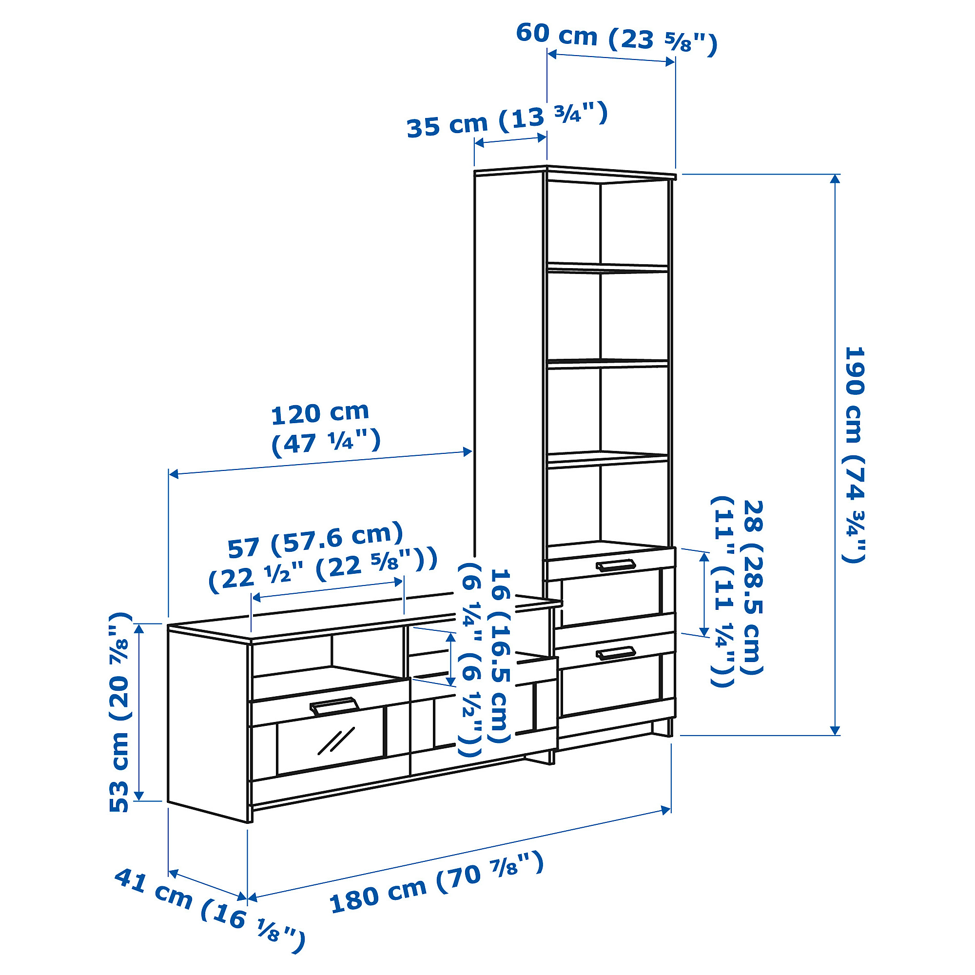 BRIMNES TV storage combination