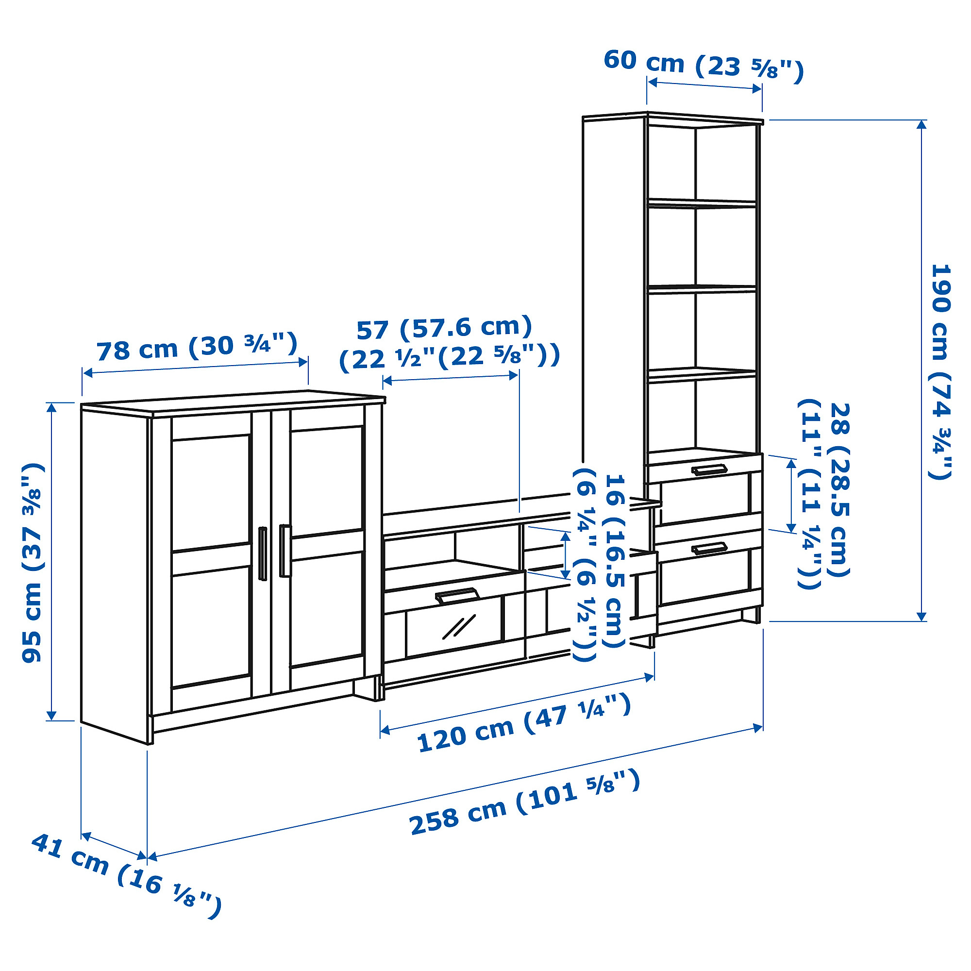 BRIMNES TV storage combination