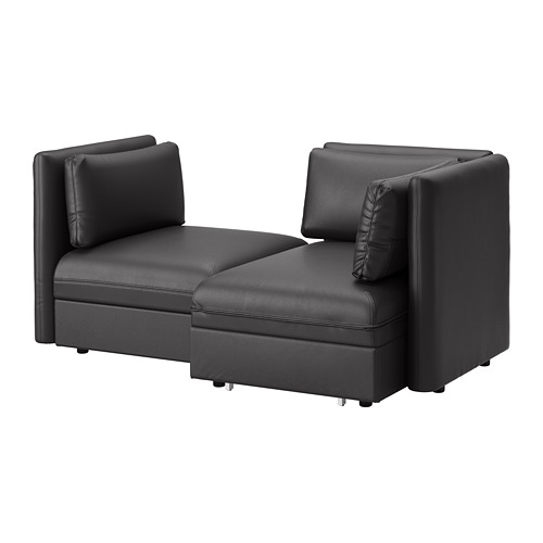 VALLENTUNA - 2-seat modular sofa with sofa-bed, and storage/Murum black | IKEA Taiwan Online - PE691201_S4