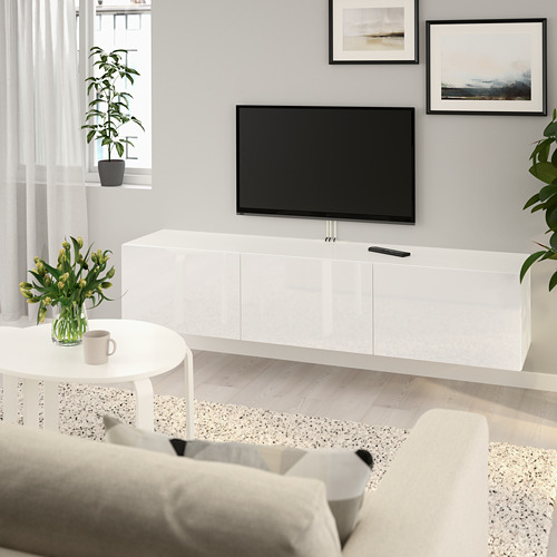BESTÅ - 電視櫃附門板, 白色/Selsviken 高亮面 白色 | IKEA 線上購物 - PE734046_S4