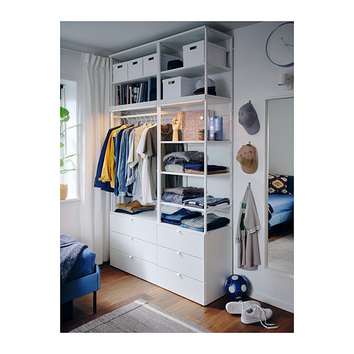 PLATSA wardrobe with 6 drawers