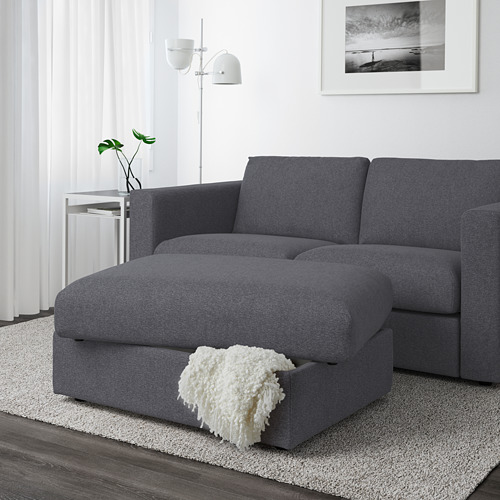 VIMLE - footstool with storage, Gunnared medium grey | IKEA Taiwan Online - PE642152_S4