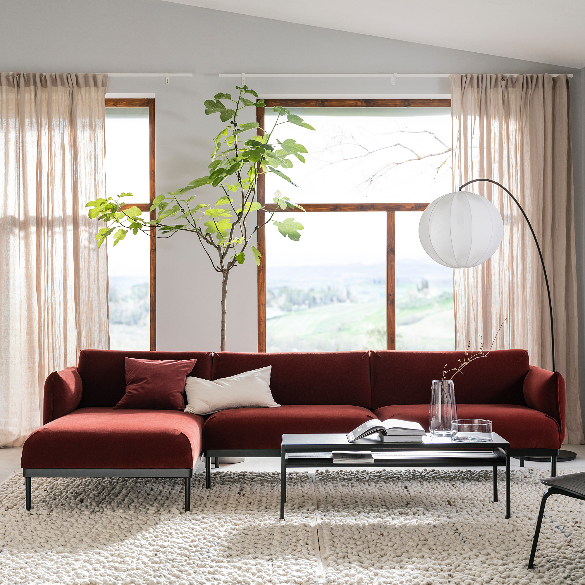 ÄPPLARYD 4-seat sofa with chaise longue